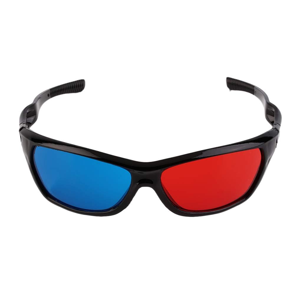 1 unids negro adulto marco negro rojo azul gafas 3D para anaglifo dimensional juego de película 3D gafas de visualización