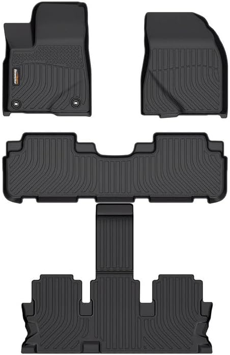 Binmotor -Alfombrillas TPE para Highlander 7 y 8 asientos 2014-2019, protección para todo tipo de clima, forros de piso de automóvil resistentes,