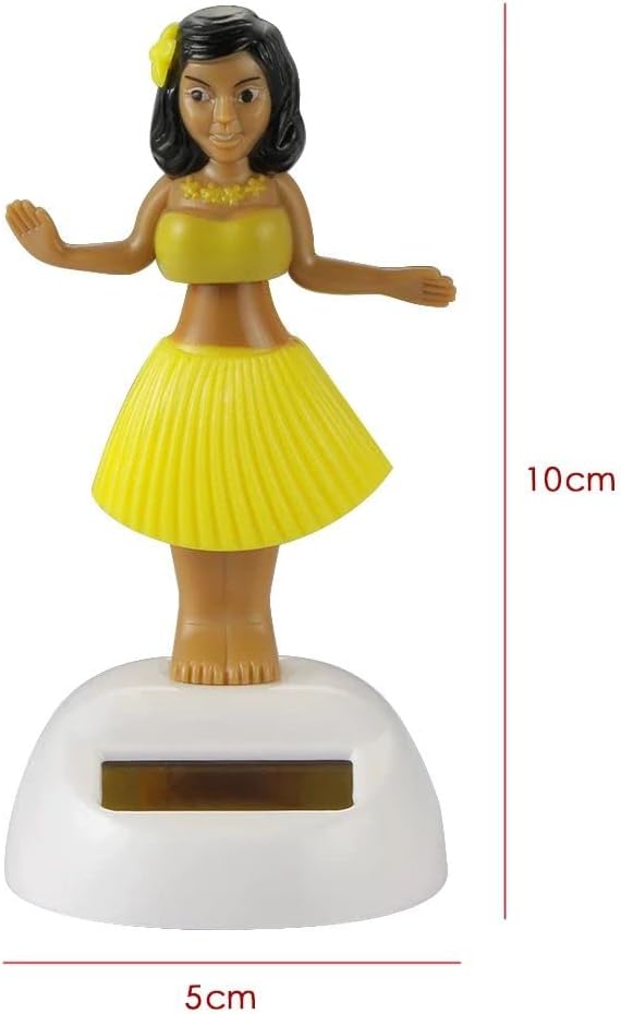Decoración de tablero de instrumentos de niña bailarín con energía solar, figuras de colección de juguetes para decoración interior del hogar (verde)