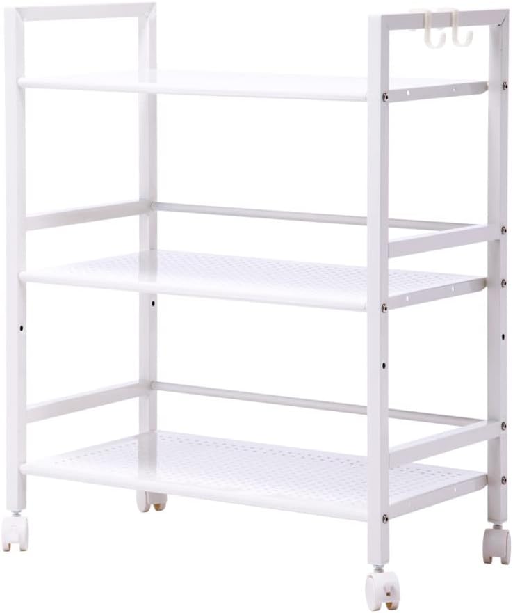 Carrito utilitario rodante de 3 niveles, carrito de isla de cocina con ruedas, carrito de servicio de metal con ruedas, estante de utilidad, estante