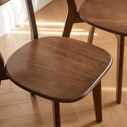 TINGSING Sillas de comedor de madera de roble macizo, sillas modernas de cocina y comedor de mediados de siglo con respaldo redondo ancho, sillas de