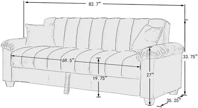 Sofá cama convertible de terciopelo de 82.7 pulgadas con almacenamiento para sala de estar y dormitorio, color verde