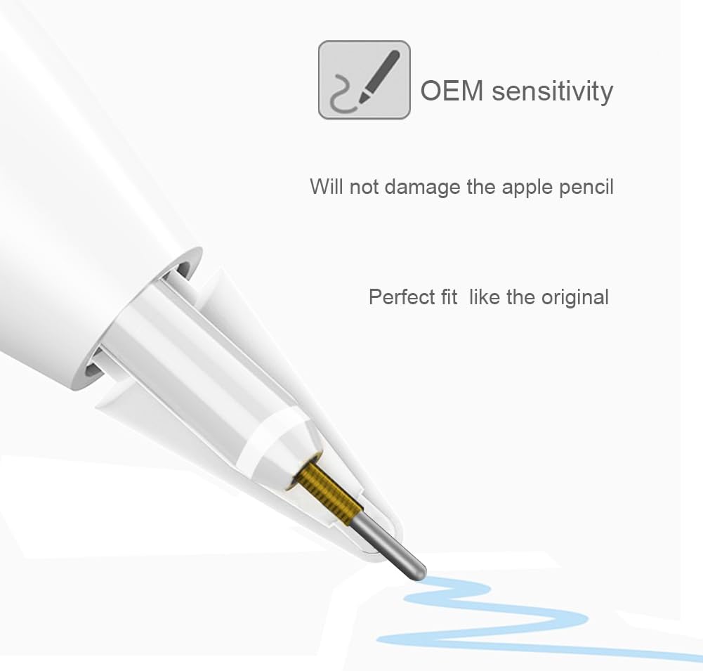 Puntas mejoradas para Apple Pencil, punta fina de metal delgado con control preciso para Apple Pencil 21 Gen iPencil (4 unidades, transparentes)
