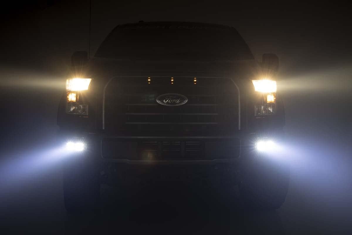 Rough Country Kit de luces antiniebla LED SpotFlood para Ford F-150-70865 2015-2017