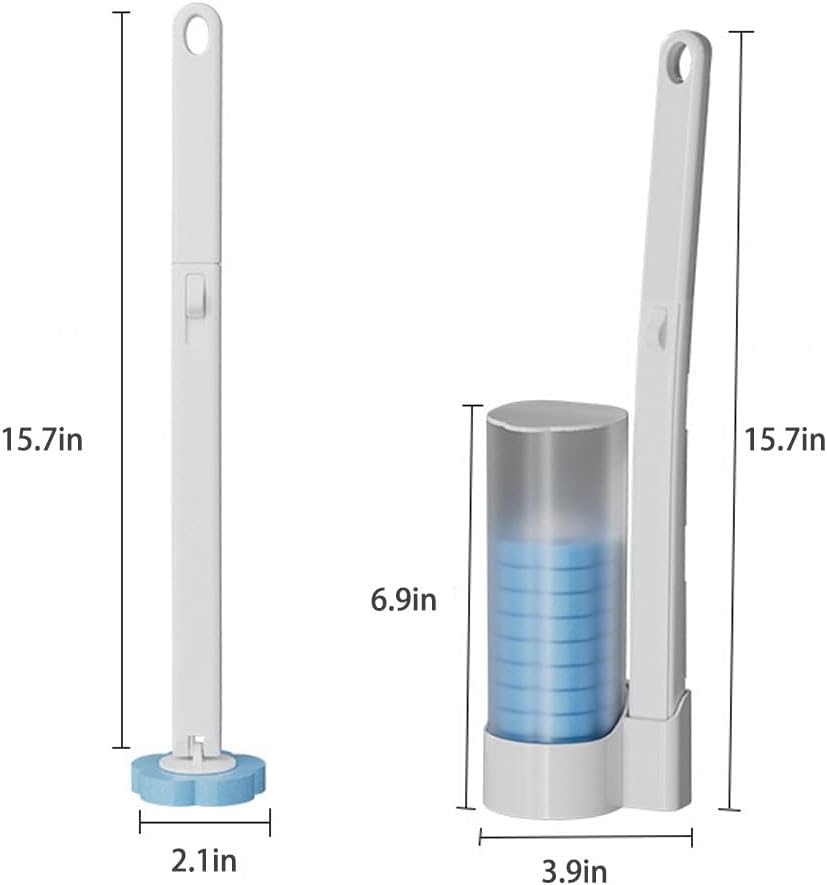 Sistema de limpieza desechable para inodoro, cepillo desechable con herramienta de limpieza montada en la pared, agente de limpieza precargado,