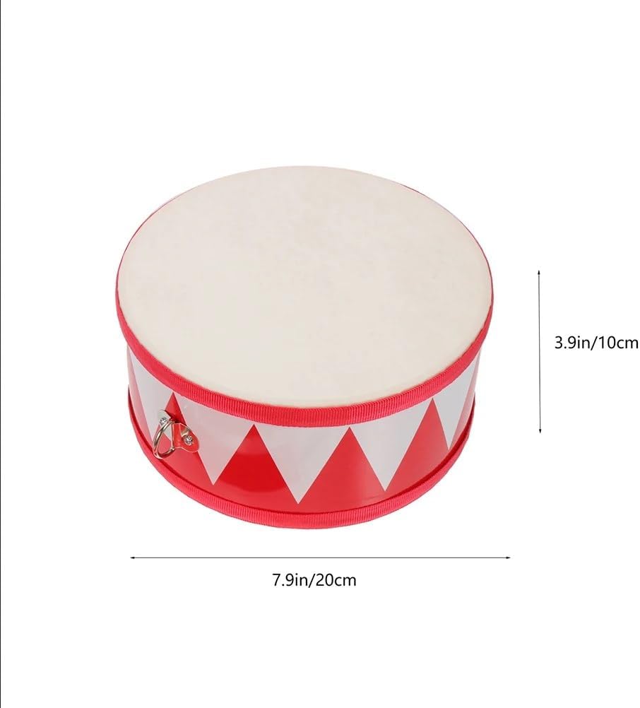 Vaguelly 1 juego de tambor de caja para niños tambor de música para niños pequeños de 8 pulgadas, tambor para niños, cabeza de doble cara, con