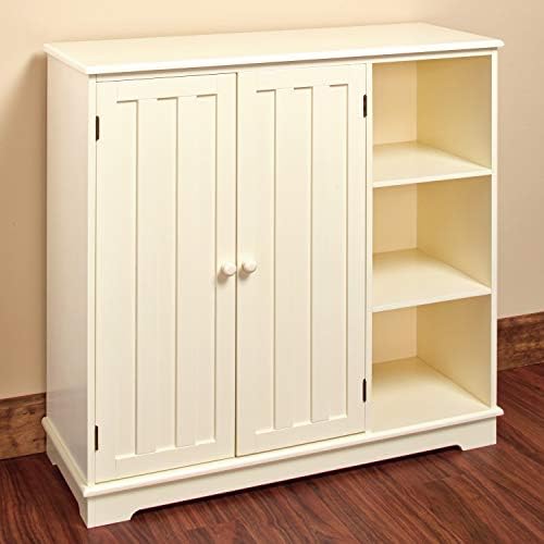 The Lakeside Collection Beadboard Buffet – Armario de almacenamiento, color negro