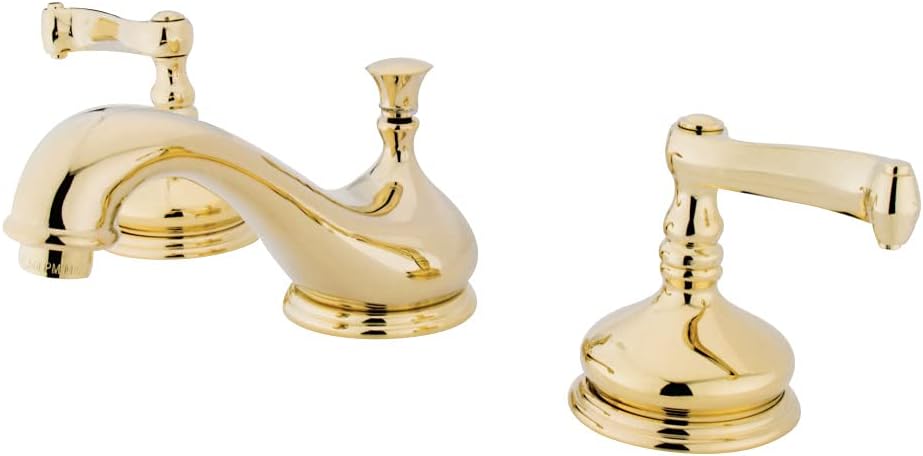 Kingston Brass KS1162FL Royale – Grifo de lavabo generalizado, latón pulido, centro ajustable de 8 pulgadas