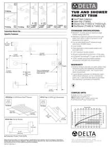 Delta Faucet T14453-H2O Vero Monitor Serie 14 – Moldura para bañera y ducha, cromada