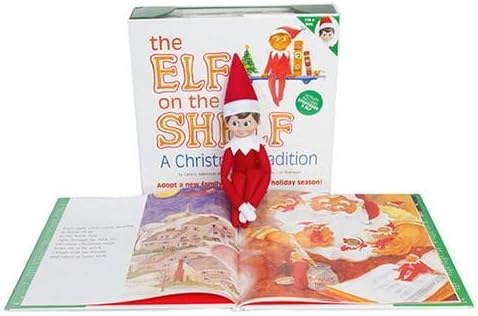 The Elf on the Shelf Juego de iniciación Blue Eye Boy Elf, I’m So Fly PJs, Elf Pet Reindeer, un DVD original de Elf Story y Scout Elves at Play Set