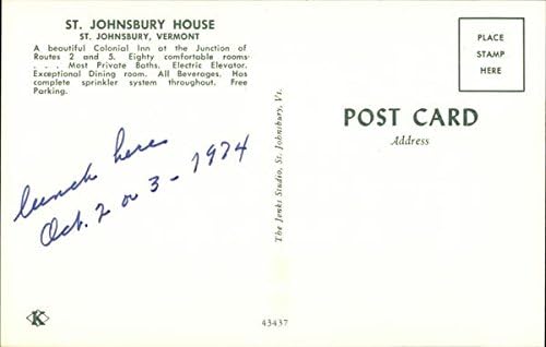 St. Johnsbury House St. Johnsbury, Vermont VT Original Vintage Postcard