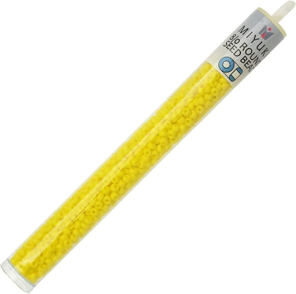 Miyuki Seed Beads 80 Tubo de cuentas amarillo opaco de 0.78 oz