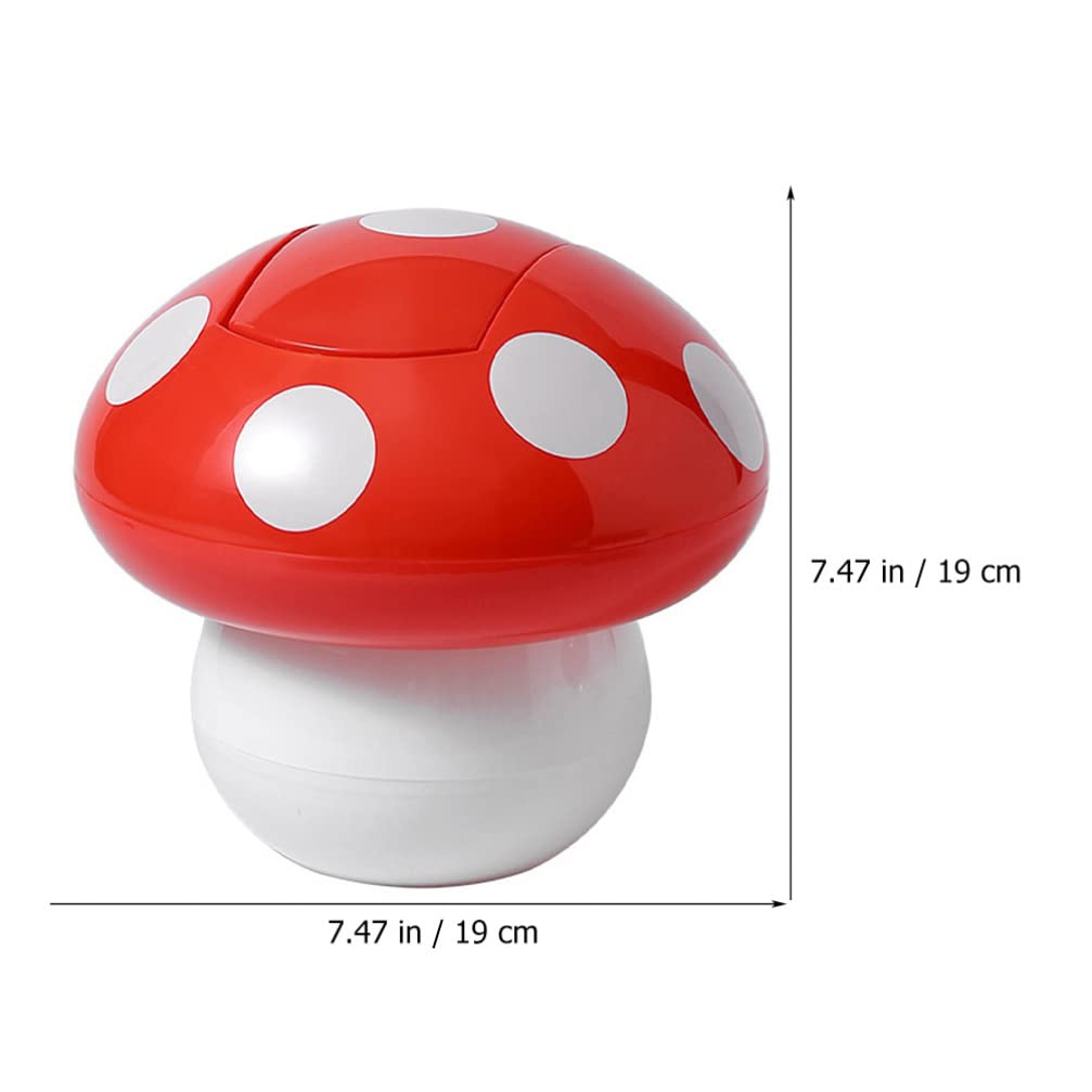 Cabilock Decoración de oficina con diseño de hongos, mini bote de basura con tapa, adorable basurero de escritorio, cesta de basura para baño,