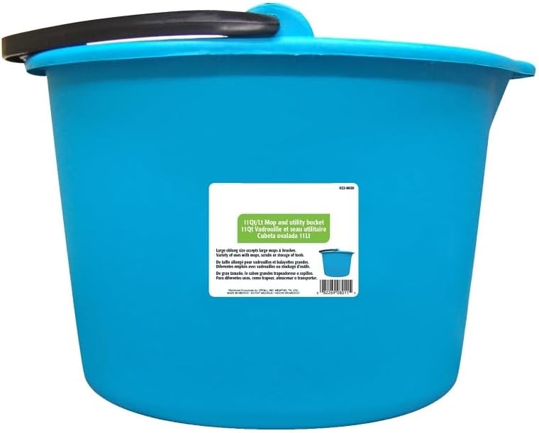 Rocky Mountain Goods Cubo de fregona oblongo, cubo grande de 11 cuartos de galón para trapeadores, exfoliantes, cepillos u otras herramientas de