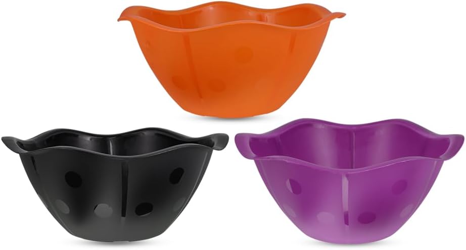 Paquete de 3 cuencos de golosinas y dulces de Halloween de 13 pulgadas