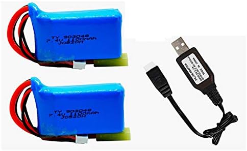 Batería Li-Po de 7.4V 1100mah con pequeño enchufe Tamiya para PXtoys 9300 9301 9301-1 9302 9303 9303-1 118 Escala Rc Car 2 Pack con cargador USB