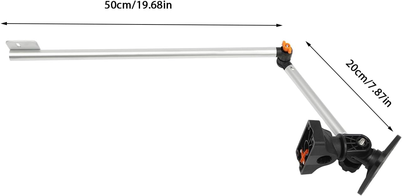 Soporte universal para transductor portátil, altura ajustable, giratorio de 360, soporte para buscador de peces con brazo de montaje para