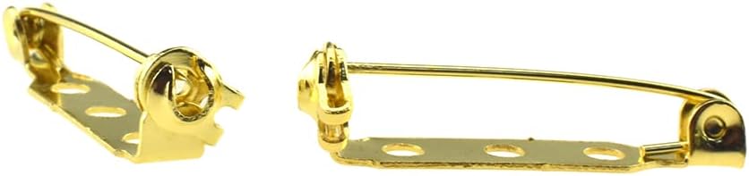 Broche dorado de 0.98 pulgadas de longitud, con barra trasera, cierre de seguridad para manualidades, etiquetas de nombre de juguete, ramilletes,