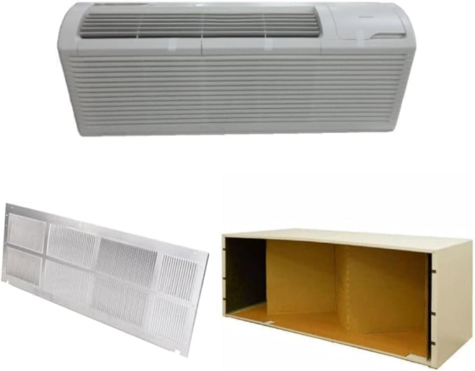 Amana Distinctions Enfriamiento de 9,000 BTU, calefacción de 8,100 BTU, 11.4 EER, bomba de calor terminal empaquetada (PTHP) con kit de calor de 3.5