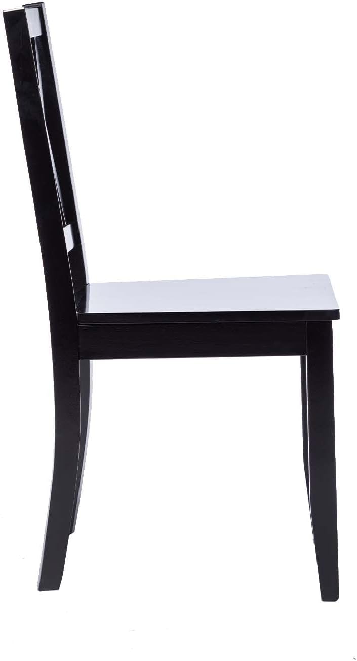 Duhome – Juego de 2 sillas de comedor de madera de goma con respaldo cruzado, sillas de mesa naturales para cocina en casa, base negra