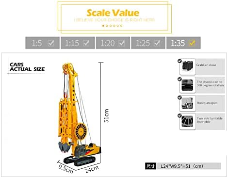 Modelo de escala 135 Zinc Machinery XCMG hidráulico diafragma de pared modelo réplica amarillo dos cubos