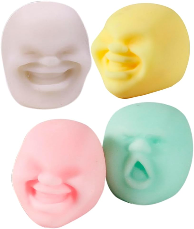 4 bolas divertidas de emoción para la cara humana, bolas de estrés para adultos, juguetes de estrés, bolas de estrés para adultos, alivio de la