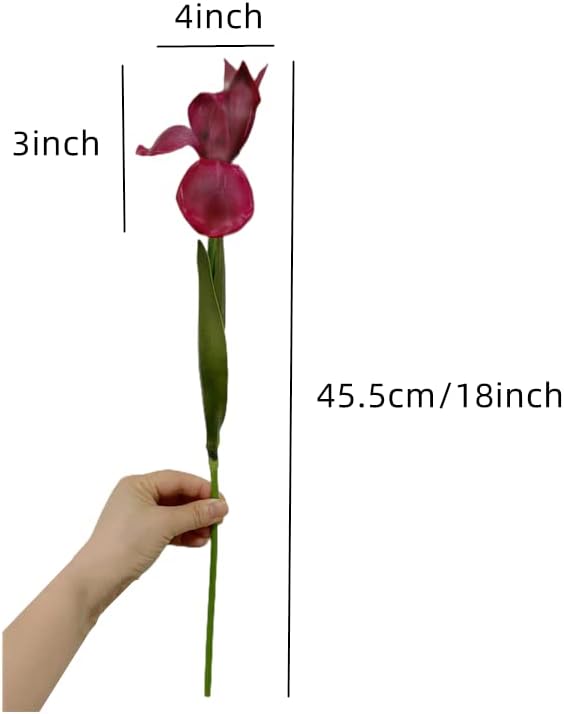 4 flores artificiales de seda, ramo de flores, tallo largo de 18 pulgadas, flores falsas para arreglos de mesa, centro de mesa, fiesta en casa y
