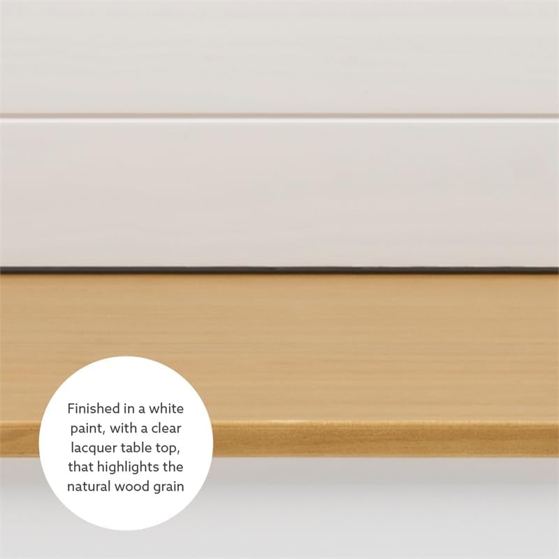 Linon Delk – Banco grande de madera con respaldo de 2 tonos, color miel y blanco
