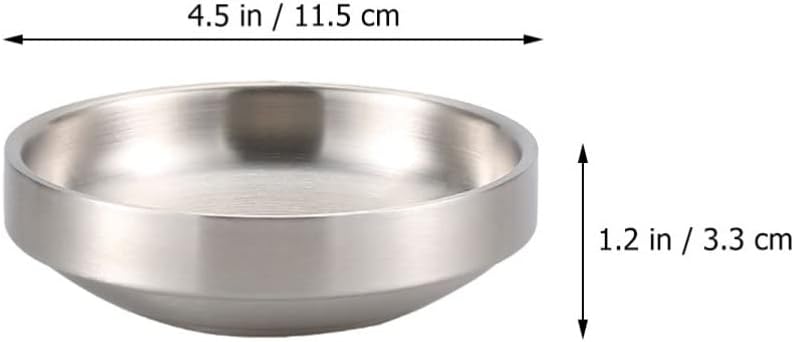 Hemoton 2pcs acero inoxidable coreano kimchi plato sopa cereales cuencos acero inoxidable doble pared aislado al vacío tazón coreano plato de