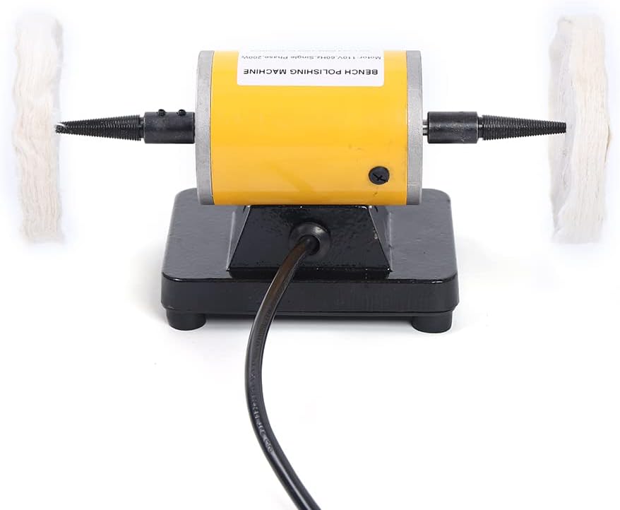 Pulidora de joyas, máquina pulidora de banco, máquina pulidora de torno con motor de 200 W con 7000 RPM, máquina pulidora de banco para joyas,