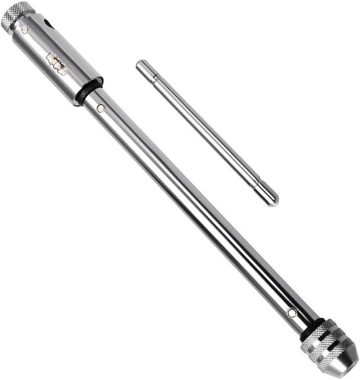 Llave de trinquete con mango en T, soporte de mango en T ajustable, herramienta de roscado manual para roscas métricas M3-M8, M5-M12 (M3-M8 largo)