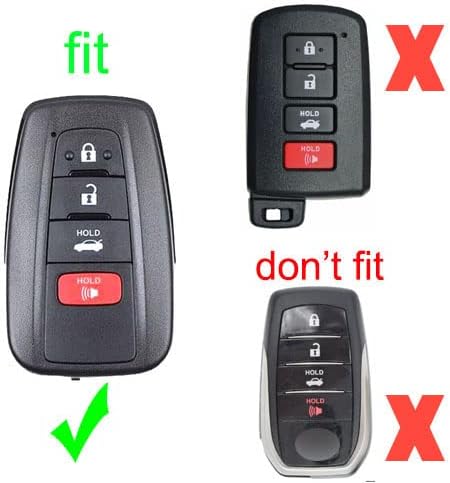 2 fundas de silicona de goma negra con 4 botones para llavero inteligente sin llave compatible con Toyota Highlander Rav4 2019 2020 2021