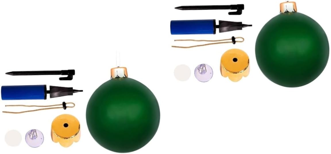 HOMSFOU 2 globos de Navidad, adorno de Navidad, decoración de Navidad, decoración de bolas grandes, adornos gigantes de Navidad al aire libre, bola