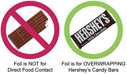 Hojas de papel de aluminio para envolver barras de chocolate Hershey’s de color azul claro, 40 hojas