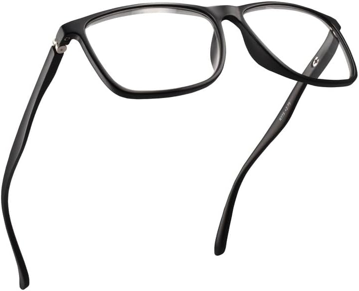 Anteojos de lectura de marco grande negro mate para hombre para lucir modernos con alta visión, lectores resistentes y duraderos para hombres,