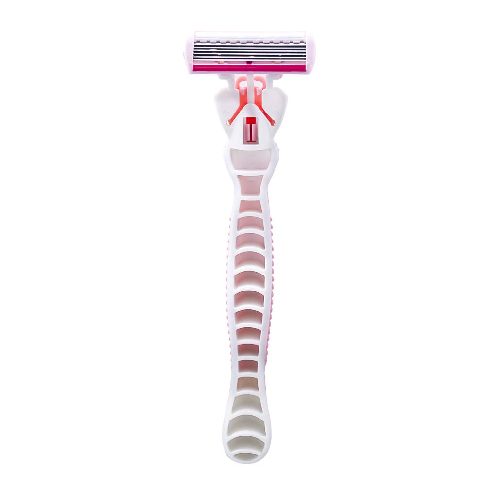 DreamGenius Maquinillas de afeitar para mujer, 6 cuchillas incluye 2 asas y 19 repuestos, paquete de afeitadora, antideslizante, transporte de