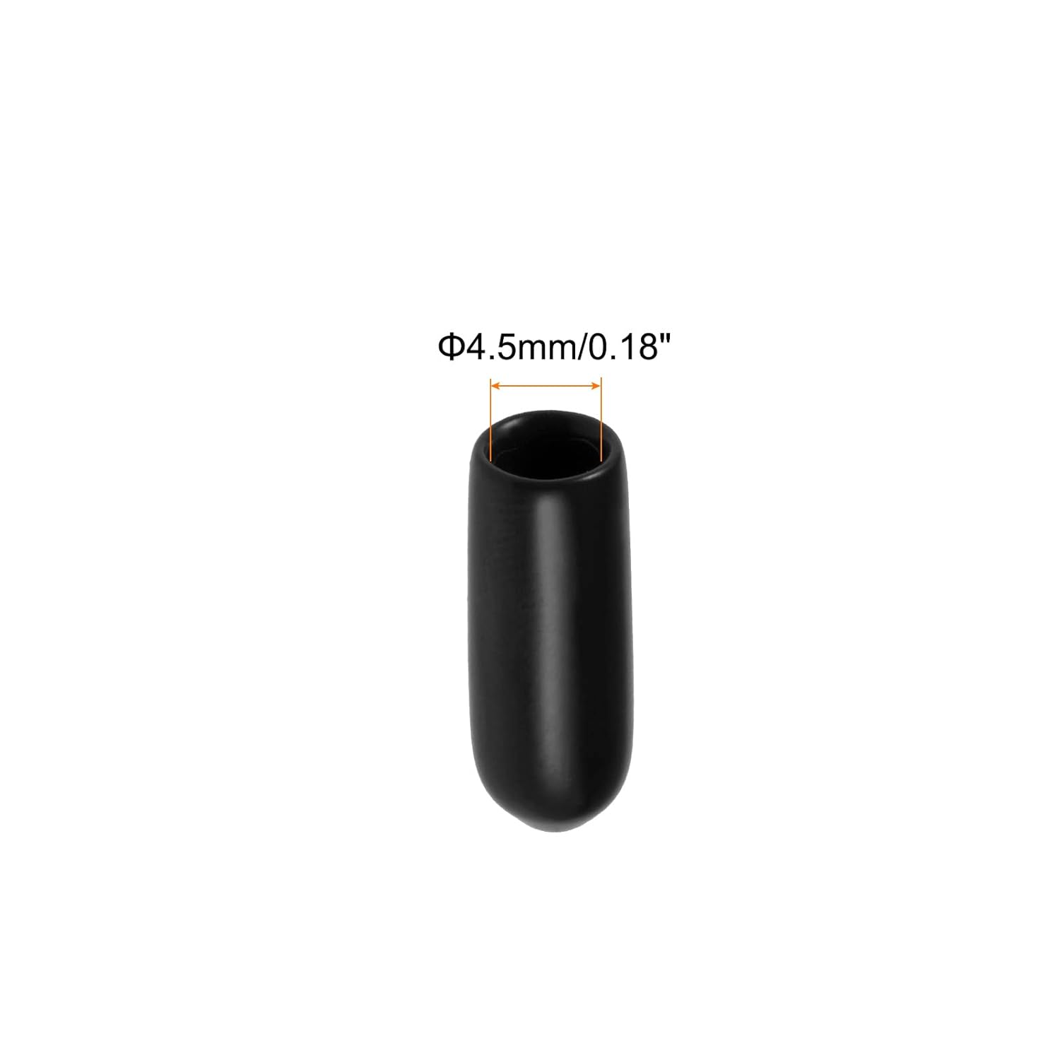 Rebower Tapa protectora de rosca de tornillo, tapas de goma para tornillo, perno, tubo de metal, varilla, muebles – 0.177 in IDnegro100 piezas