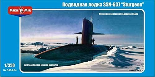 Paquete de Mikro Mir 350-004 + 350-012 Sturgeon SSN-637 + Long Hull 1350