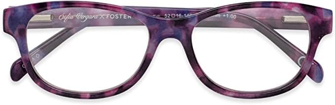 Sofia Vergara x Foster Grant Linda Multi Focus – Lentes de lectura para mujer, cuadrados, color morado, 2.047 in + 1.75, Púrpura Demi