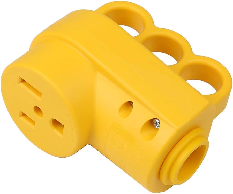 Nema 6-50R 50A 250V Enchufe de soldador hembra 50-Amp 250 voltios 6-50 Receptáculo de repuesto para soldador, verificado ETL, color amarillo