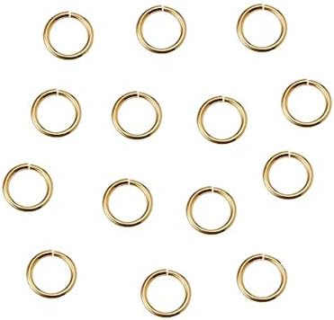 Aeyistry 100 conectores de anillos abiertos para aretes, pulseras, collares, cadenas, joyas (0.394 pulgadas, dorado)