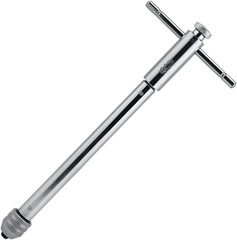 Llave de trinquete con mango en T, soporte de mango en T ajustable, herramienta de roscado manual para roscas métricas M3-M8, M5-M12 (M3-M8 largo)