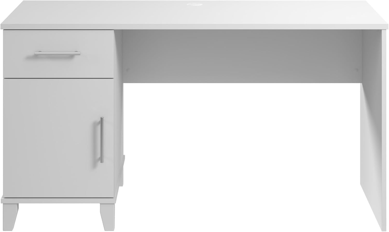 Bush Furniture Somerset – Escritorio de oficina de 54 W con cajón y armario de almacenamiento en color blanco  Mesa de computadora para estación de