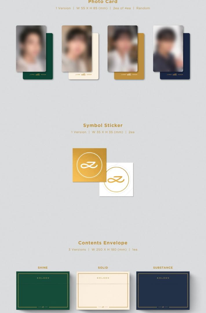 Set BTS JUNGKOOK GOLDEN 1er álbum en solitario 3 Ver Set + Weverse Album Ver