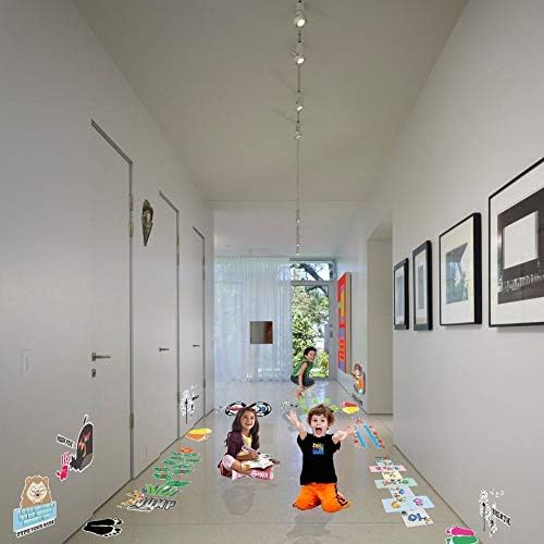 Calcomanías sensoriales de camino para decoración de aula, para suelo y pared, calcomanías de piso con números y flores para aumentar las