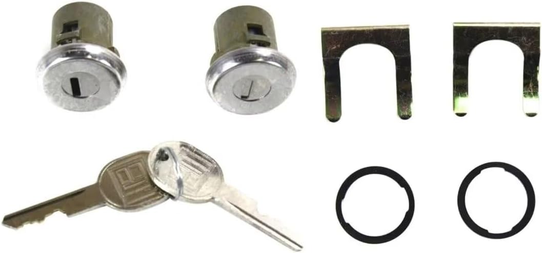 DL7, D569A,9601865 Set of 2 Door Lock Cylinders Front Replacement for 62-64 Corvair Monza Spyder