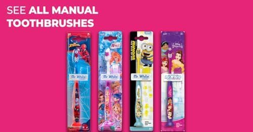 Mr.White Cepillo de dientes manual de las Tortugas Ninja con licencia oficial perfecto para niños de 3 años con ventosa y tapa de viaje, cerdas