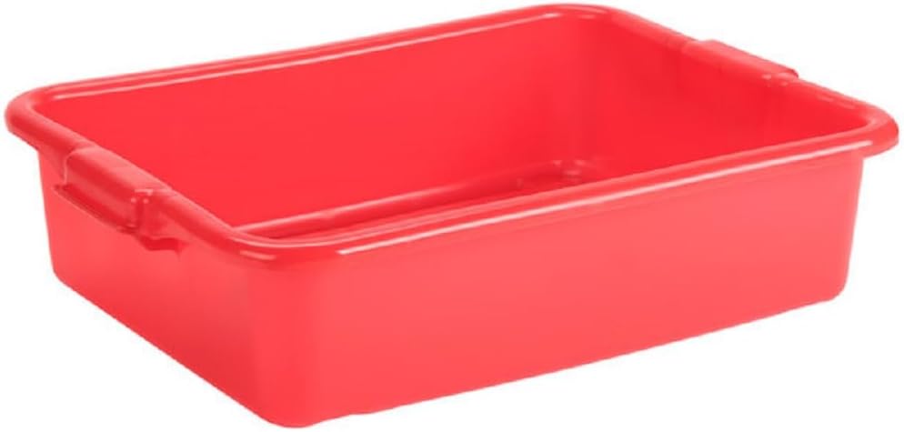 TrueCraftware Caja de autobús de cocina de 19-12 x 15-12 x 5-38 pulgadas, caja de autobús de cocina con bordes exteriores, bañera de plástico