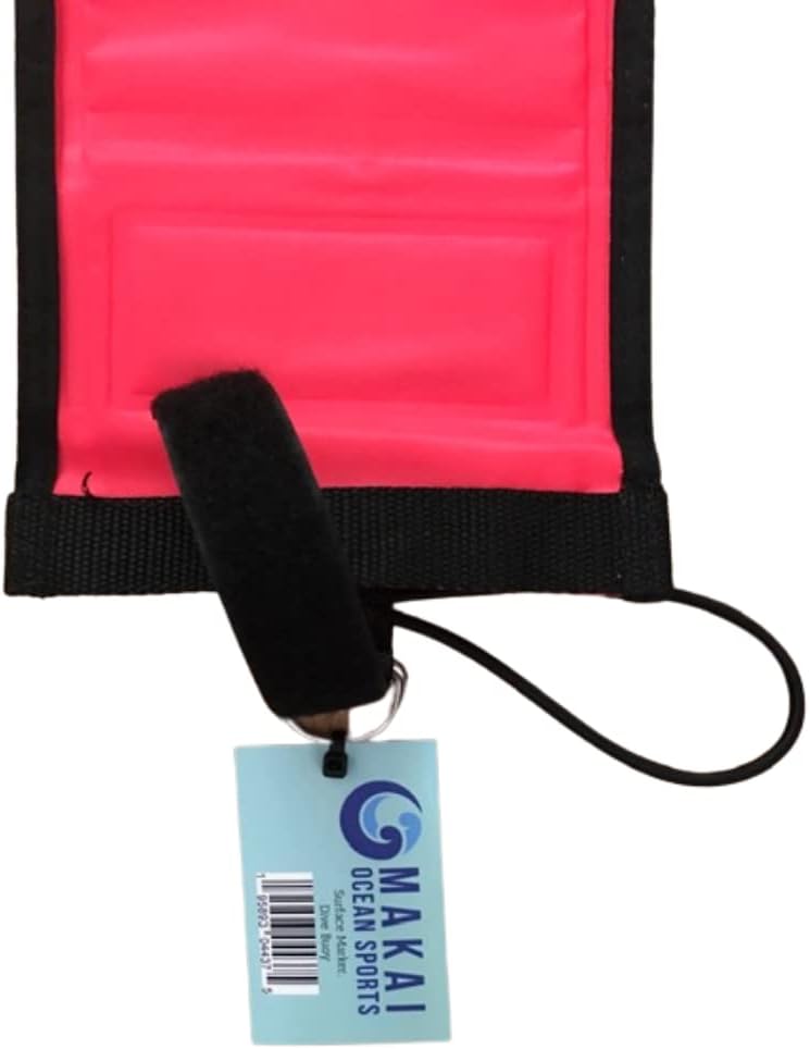 Makai Ocean Sports Boya de marcación de superficie inflable de 4 pies de alta visibilidad, tubo de seguridad SMB de doble color para buceo y