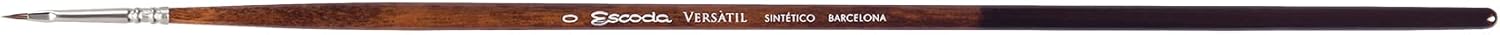 Escoda Versatil 3042 Series Artist – Pincel para pintura al óleo y acrílico, sintético Kolinsky, mango largo, brillante, tamaño 0